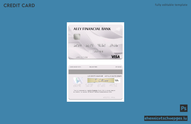 USA Ally Financial Bank Visa-Kartenbeispiel (Vorschau)